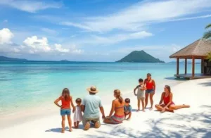 Voyage en famille sur plage îles Gili Indonésie