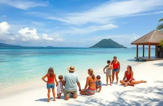 Voyage en famille sur plage îles Gili Indonésie